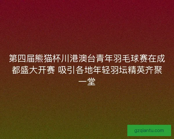 第四届熊猫杯川港澳台青年羽毛球赛在成都盛大开赛 吸引各地年轻羽坛精英齐聚一堂